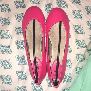 Hot pink flats
